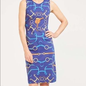 J. McLaughlin Sheath Horse motif Kentucky Derby Dress